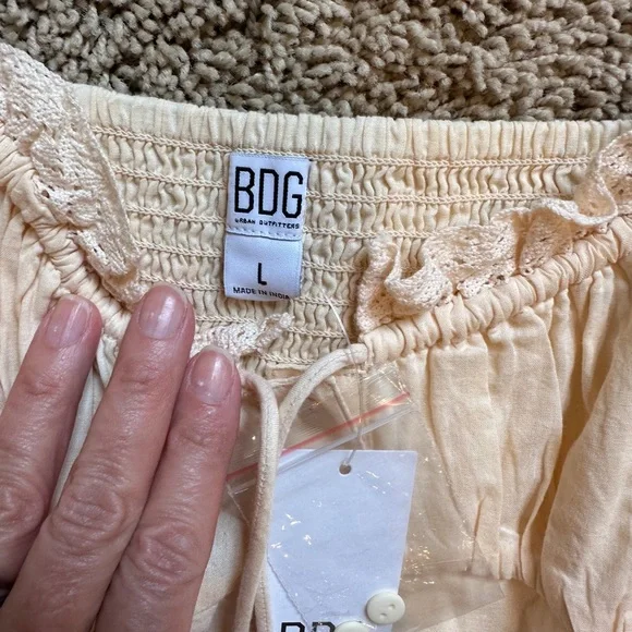 BDG Cream Lace-Trimmed Dress - Picture 2 of 3